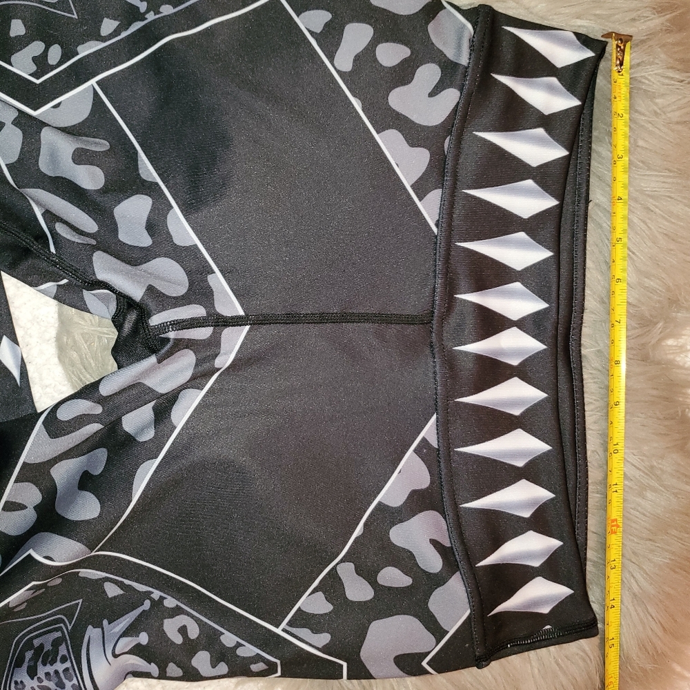 Leggings Black panther/cheeta print and diamonds L - Picture 6 of 11